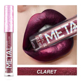 Matte Metal Liquid Lipstick 12 Color Waterproof Nude Matte Metallic Lip Gloss Long-lasting Not Fading Lip Tint Makeup Cosmetics