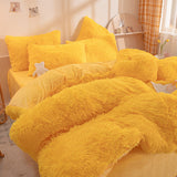 High End Warm Long Plush King Size Duvet Cover 220x240cm Solid Furry Queen Quilt Cover Soft Comfortable Blanket Comforter Covers
