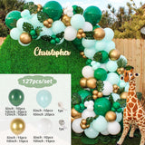 Macaron Green Balloon Garland Arch Kit Jungle Safari Theme Birthday Party Decorations Kids Wedding Balloon Baby Shower Boy Decor